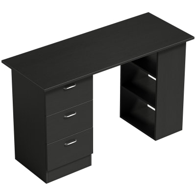 Bureau informatique 3 tiroirs coulissants mdf noir
