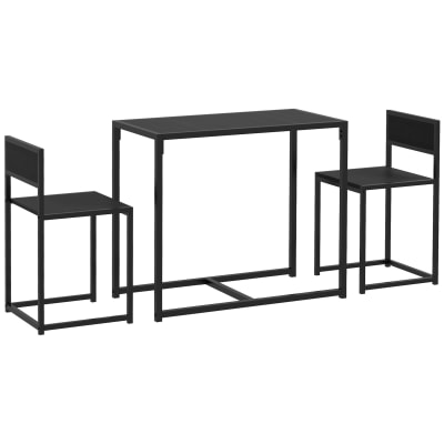 Table de cuisine avec 2 chaises encastrables noir