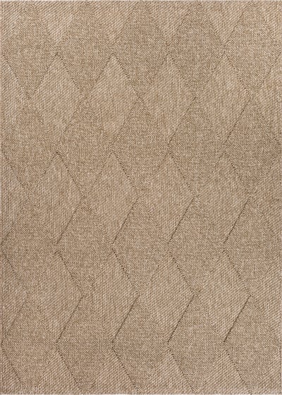 Tapis extérieur moderne losange, beige, 120 x 160 cm