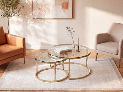 Tables gigognes acier inoxydable transparent