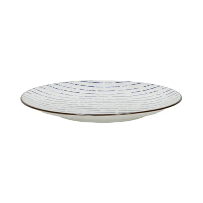 Assiette à dessert en porcelaine bleue