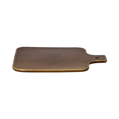 Assiette de présentation en grès marron