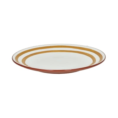 Assiette plate en porcelaine jaune