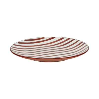 Assiette à dessert en porcelaine orange foncé