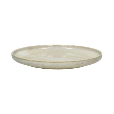Assiette plate en porcelaine beige