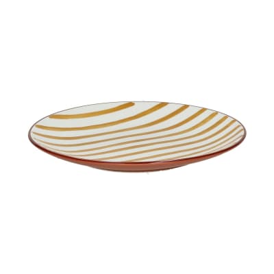Assiette à dessert en porcelaine jaune