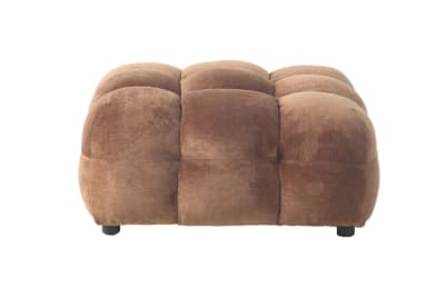 Repose-pied et pouf en tissu marron