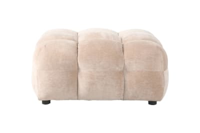 Repose-pied et pouf en tissu beige