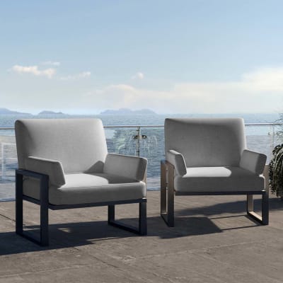 Fauteuil gris clair - cadre anthracite