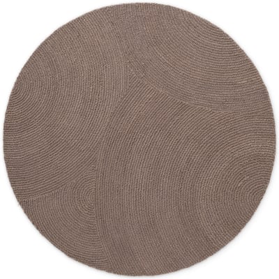 Tapis rond laine elena motifs arcs taupe 120x120cm