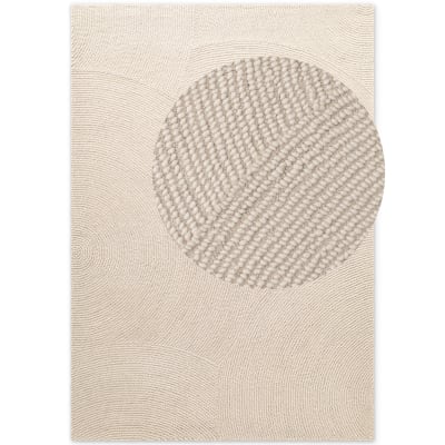Tapis laine elena motifs arcs crème 120x180cm