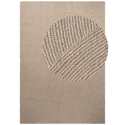 Tapis laine elena motifs arcs beige 120x180cm
