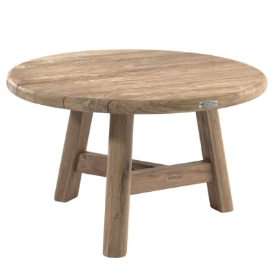 Table basse de jardin ronde en teck recyclé d80