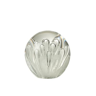 Presse-papier bulles en verre blanc 12x12x12 cm