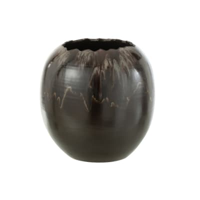 Cache-pot en céramique marron 40x40x40 cm