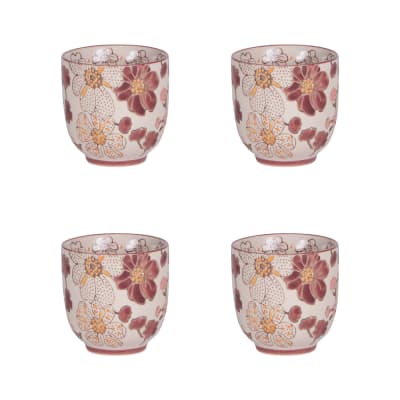 Coffret de 4 gobelets   7 cm multicolores en grès
