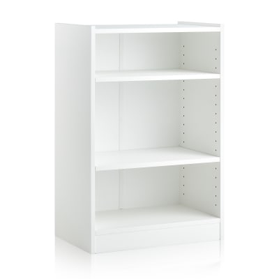Meuble à casier bibliothèque à 3 niveaux blanc 50 x 30 x 75 cm