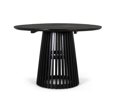 Table à manger ronde en bois de mindi massif et base grillagée
