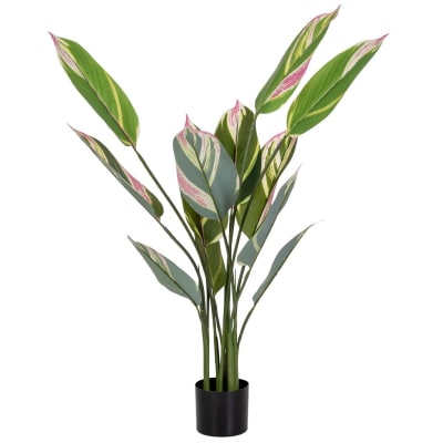 Plante verte artificielle décorative à 12 feuilles vert 65x65x120