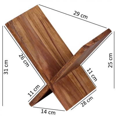 Porte-revues en bois de sheesham, marron