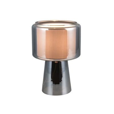 Lampe design en verre chrome