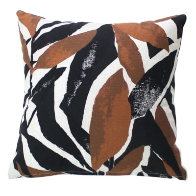 Coussin décoratif déhoussable motif graphique coton noir 40x40 cm
