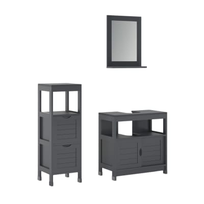 Meubles bain 3 pièces gris 60x60cm