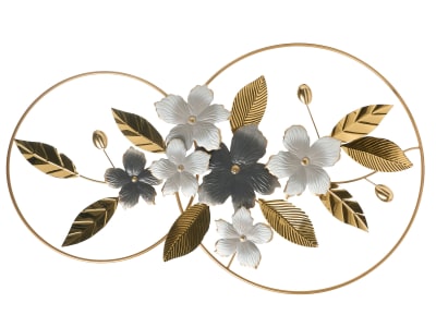 Décoration murale feuille 61 cm métal doré