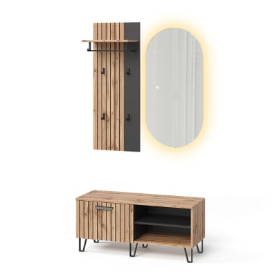 Vestiaire 3 pièces chêne wotan 43x110cm