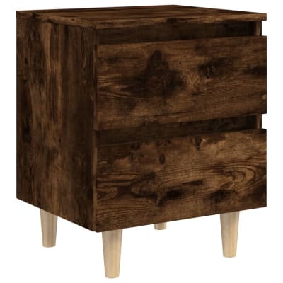 Table de chevet chêne fumé pacane marron  40 x 35 x 50 cm