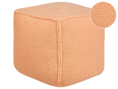 Pouf en tissu orange 40x40cm