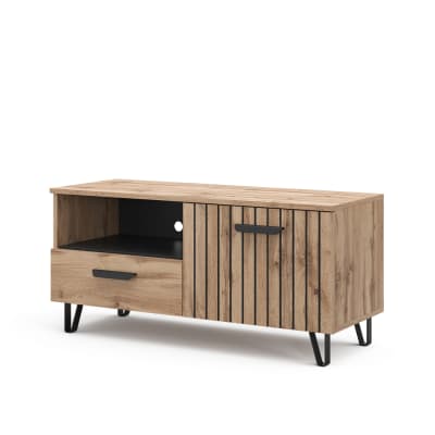 Meuble tv avec tiroir et porte marron 100,2x48,5 cm