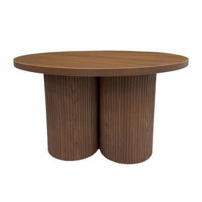 Table basse ronde 80 cm scandinave bois foncé