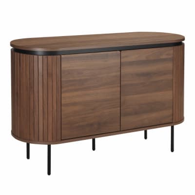 Buffet 2 portes moderne rectangulaire l120 cm bois foncé