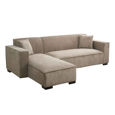 Canapé d'angle gauche 3 places gauche taupe l 247 cm