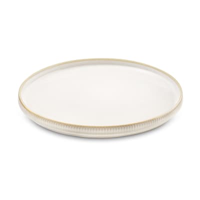 Assiette plate en grès beige