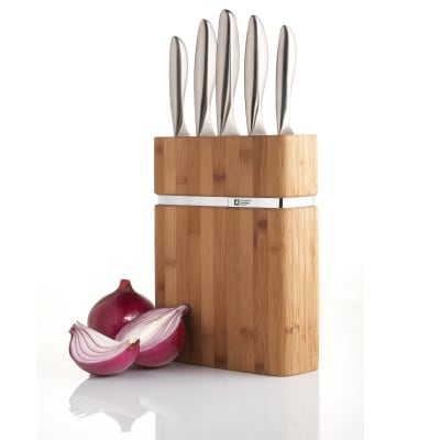 Bloc bamboo 5 couteaux de cuisine