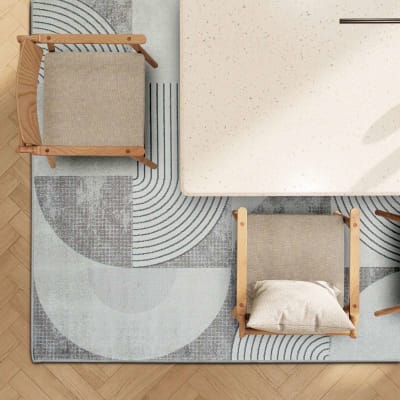 Tapis moderne à motifs graphiques gris 160x230