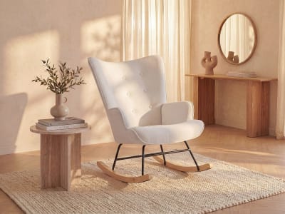 Rocking chair polyester beige