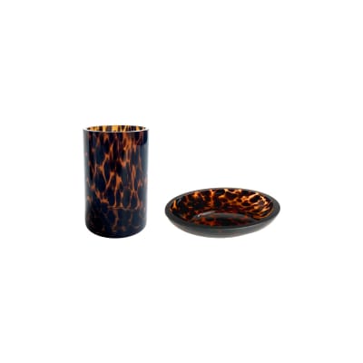 Set salle de bain léopard 2 pièces porte-savon