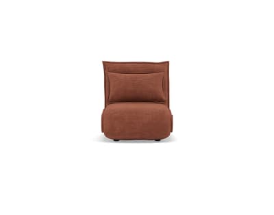 Banquette 1 place convertible clic clac en velours côtelé  terracotta