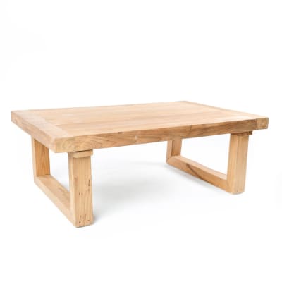 Table basse bois de teck recyclé marron 110x70x40cm