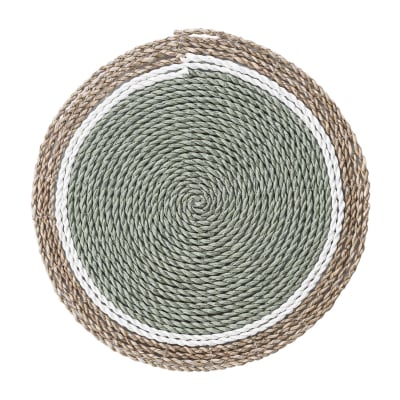 Pack de 4 sets de table ronds en fibres naturelles dans les tons verts