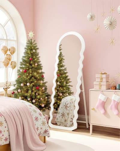 Miroirs pleine longueur avec miroir grossissant  pour chambre  blanc