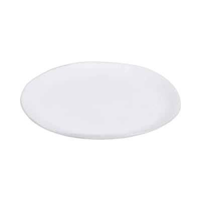 Assiette à dessert ovale en porcelaine blanche