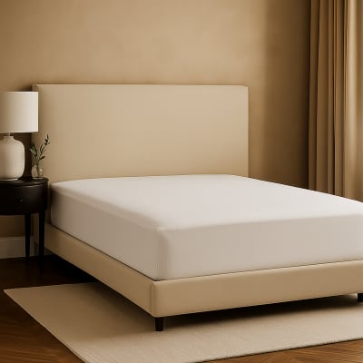 Drap housse 90x190/200 cm blanc - bonnet extensible