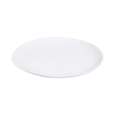 Assiette plate ovale en porcelaine blanche