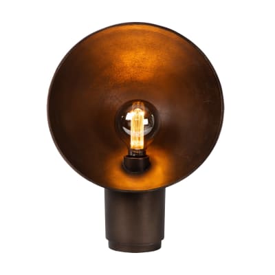 Lampe de table ronde en métal finition bronze, h 46 cm