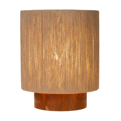 Lampe de table en toile de jute et socle en bois, ø 30 cm h 30 cm