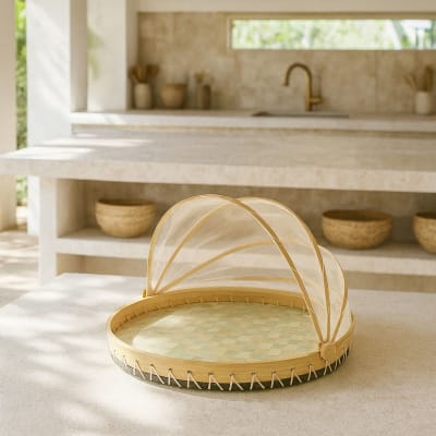 Plateau cloche en coquille de capiz verte